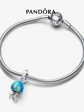 Pandora Silver Bracelet with Blue Jellyfish Charm